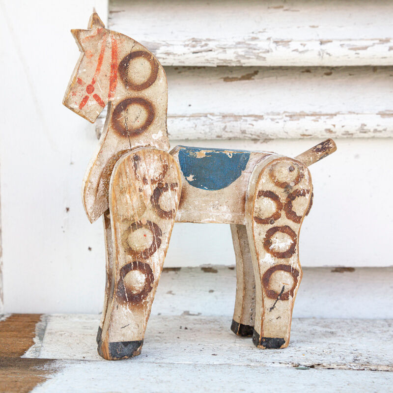 Old wooden horse toy