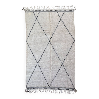 Tapis Berbère Beni Ourain blanc - 323 x 214 cm