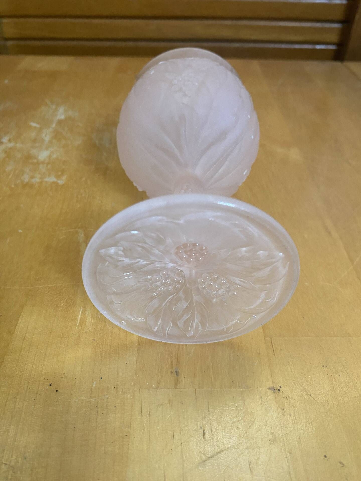 Set of 5 Frosted Pink Wine Glasses Made in Italy Vintage #E170