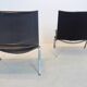 Fauteuils PK22 en cuir brun par Poul Kjærholm pour Fritz Hansen