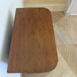Shelf-Display case-with mirror & glass-Empire style-Walnut stain-1 drawer