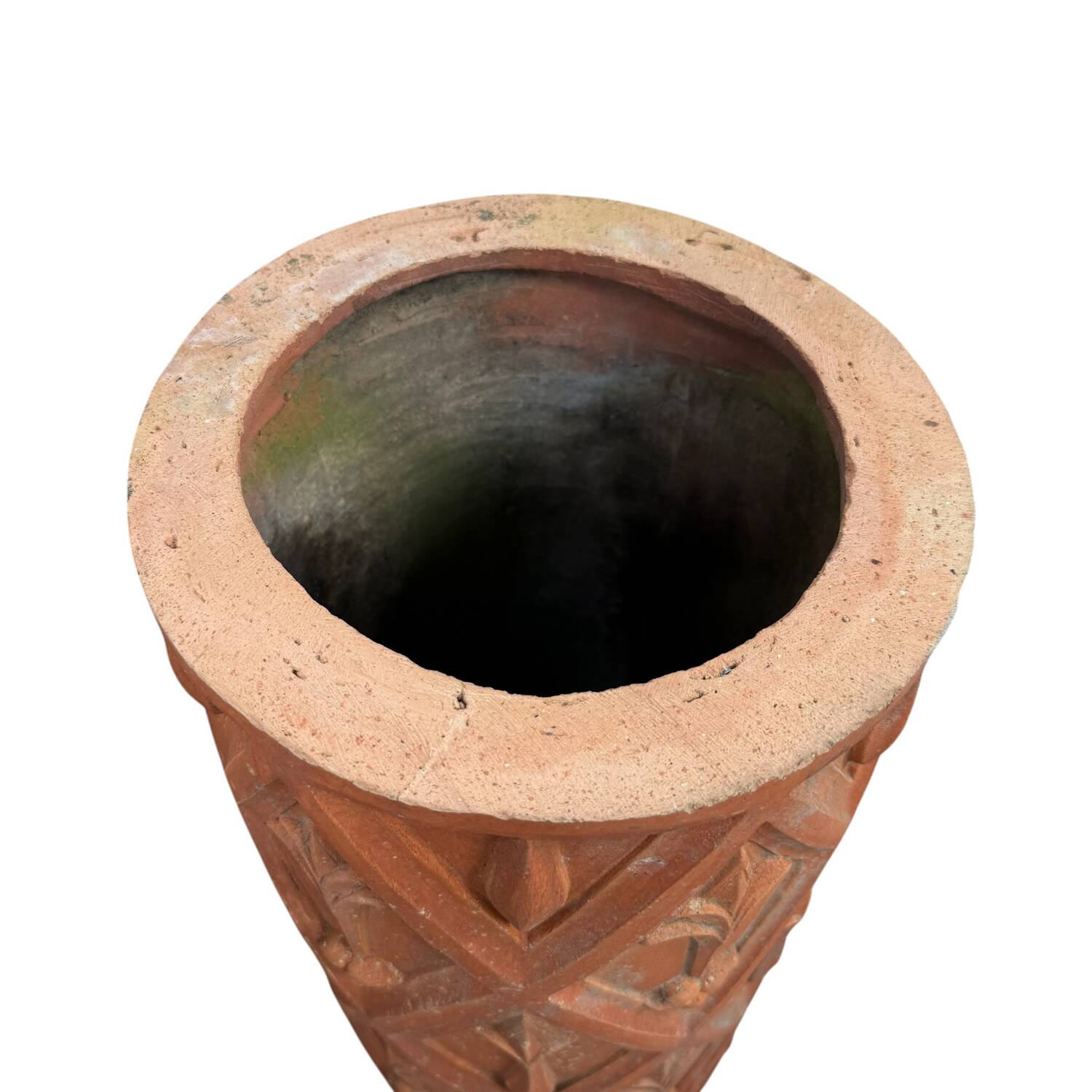 Paire de cheminées en terre cuite antiques françaises