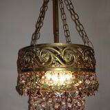 Vintage gilded cascading crystal chandelier