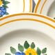 10 HB Creil Montereau earthenware soup plates, "Fleuri" model