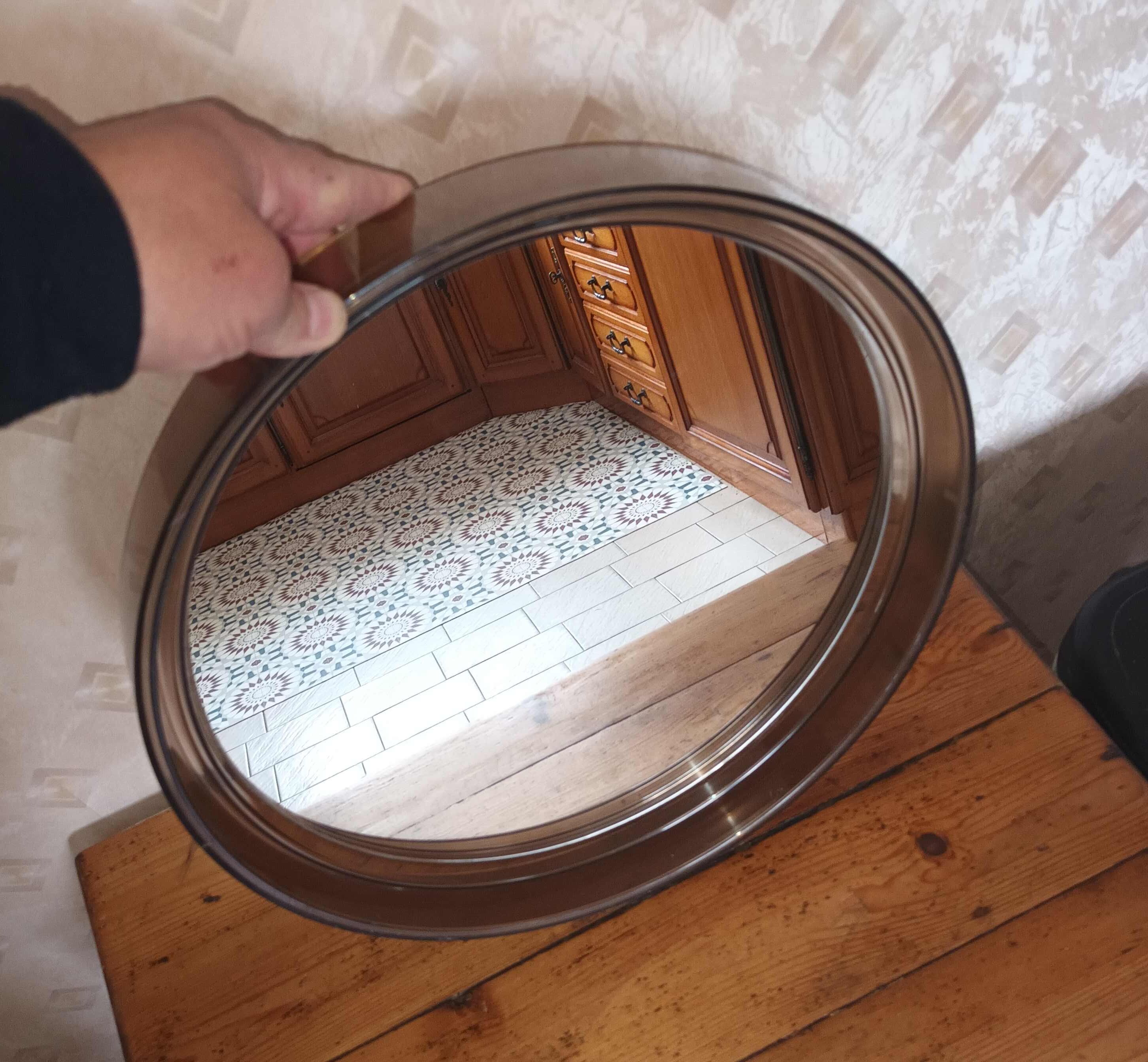 Round mirror syla 40 cm vintage old smoked plexiglass
