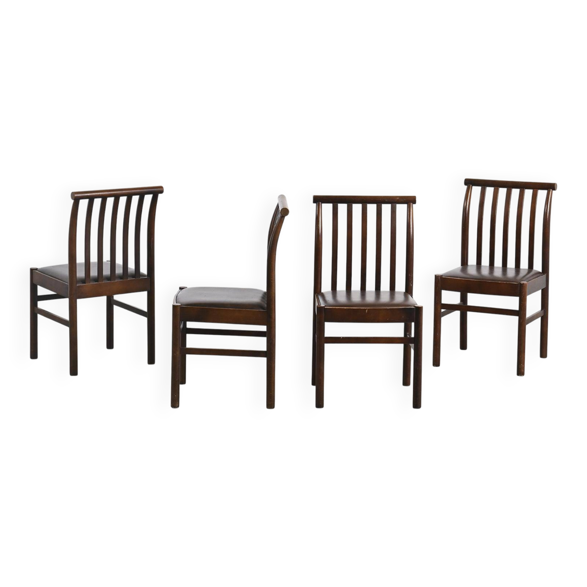 Suite of 4 chairs by Isamu Kenmochi, Akita Mokko, Japan 1970