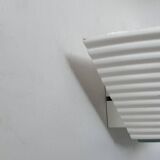 Vintage white lacquered metal and glass wall light, Denmark 1970s