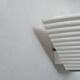 Vintage white lacquered metal and glass wall light, Denmark 1970s