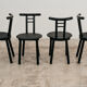 Set of 4 postmodern chairs in Italian Memphis design from the 1980s.