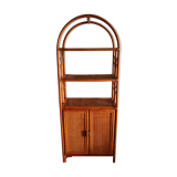 Rattan and vintage bamboo shelf
