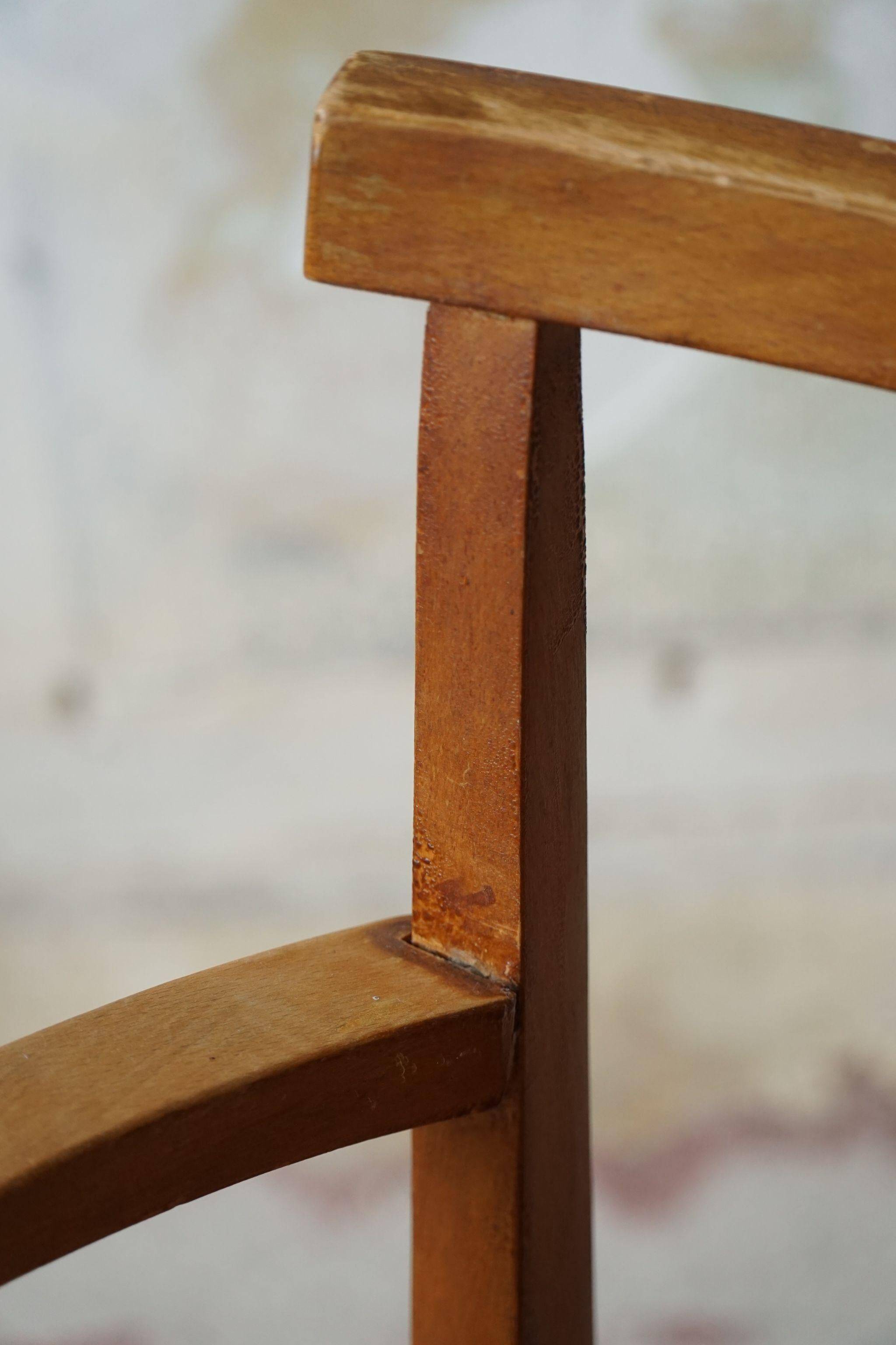 Modern Danish lounge chair in beech and paper cord, in the style of Frits Schlegel.