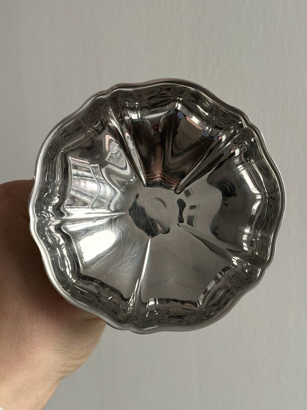 6 très grandes coupelles sur pied inox style Letang Remy