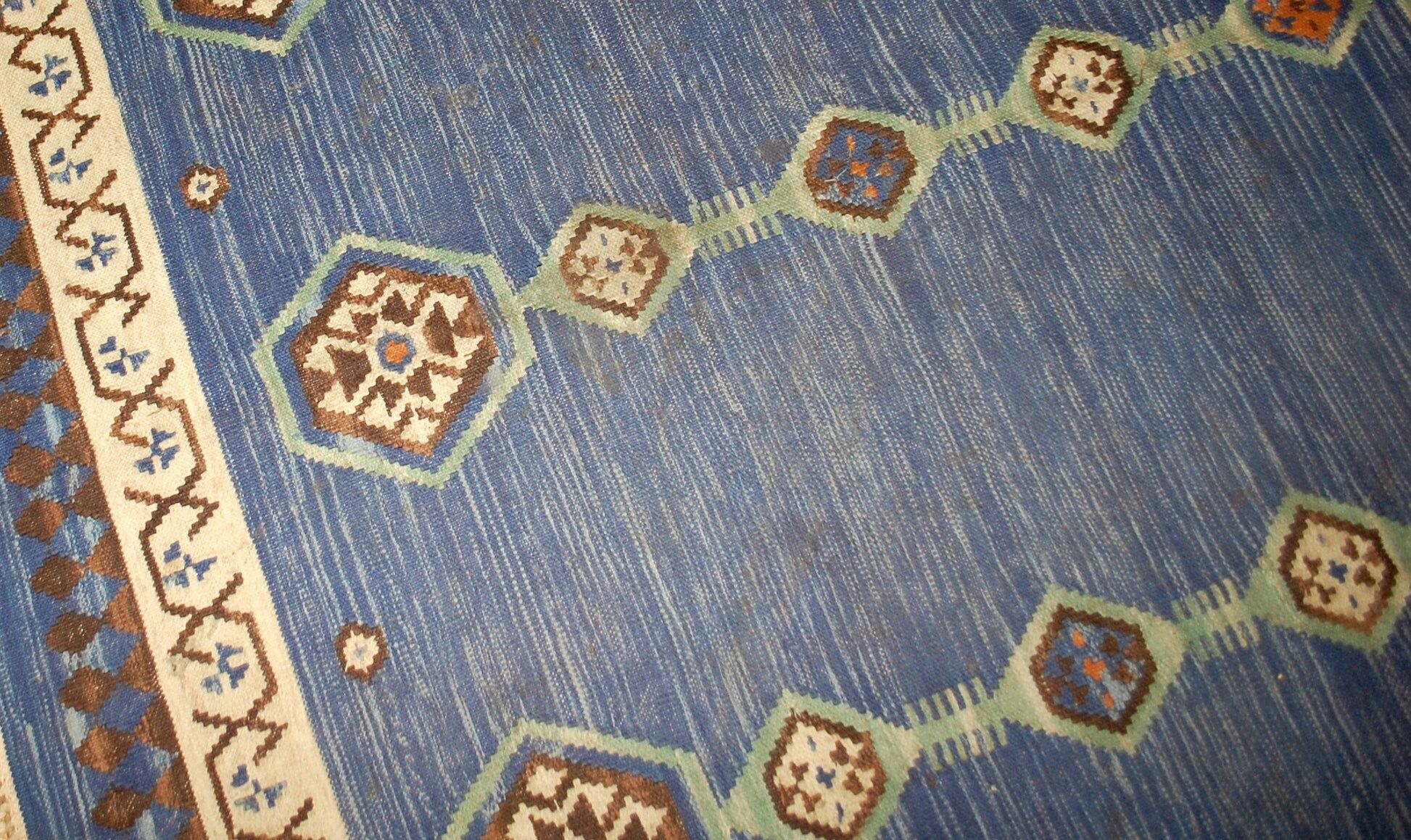 Handmade antique Indian Dhurri kilim 5.7' x 8.8' (174cm x 268cm) 1930s - 1B533