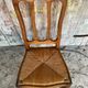 Antique Art Nouveau Chair Wood + Woven Straw Seat Vintage #D844