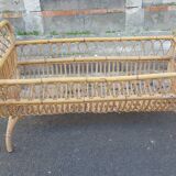 Rattan and bamboo child bed