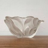 Vintage heavy floral glass bowl from Walther Glas, 1970s.