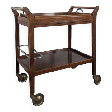 Rolling dessert trolley in mahogany