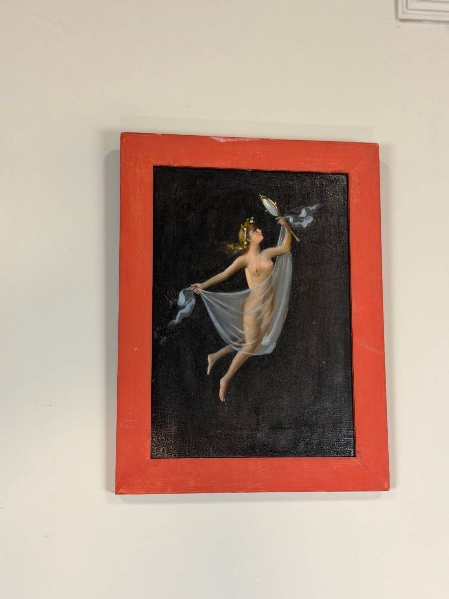 Sequence of 4 female allegories, oil on cardboard, after Tommaso Piroli (1752-1824)