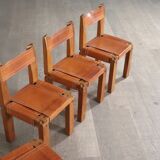 Set of 6 Pierre Chapo S11 Dining Chairs, France, 1960s
