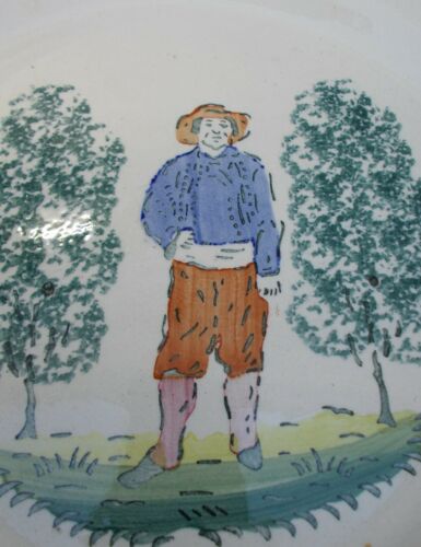 6 flat plates faience St Clément rural décor character