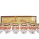 Set of six brandy glasses, transparent glass, gilding, Austria, 1960s.