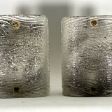 Toni Zuccheri, Mid-Century pair of corteccia Murano glass sconces for Venini. Italy 1960s