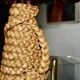 Vintage lamp in braided reed and bamboo