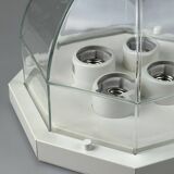 60s 70s ceiling lamp Glashütte Limburg Germany Plafoniere glass & metal