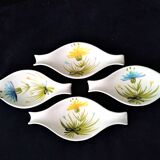 4 Ceramic Cups 60s Hand Decor