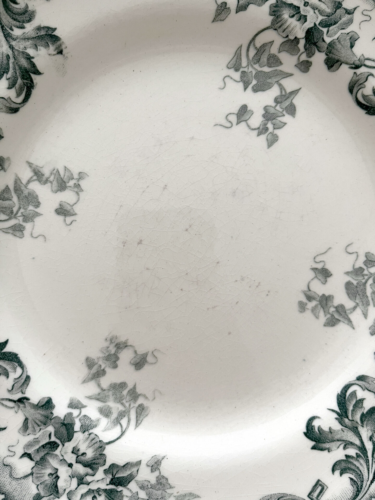 4 dessert plates ironstone "Liserons" Choisy le Roi