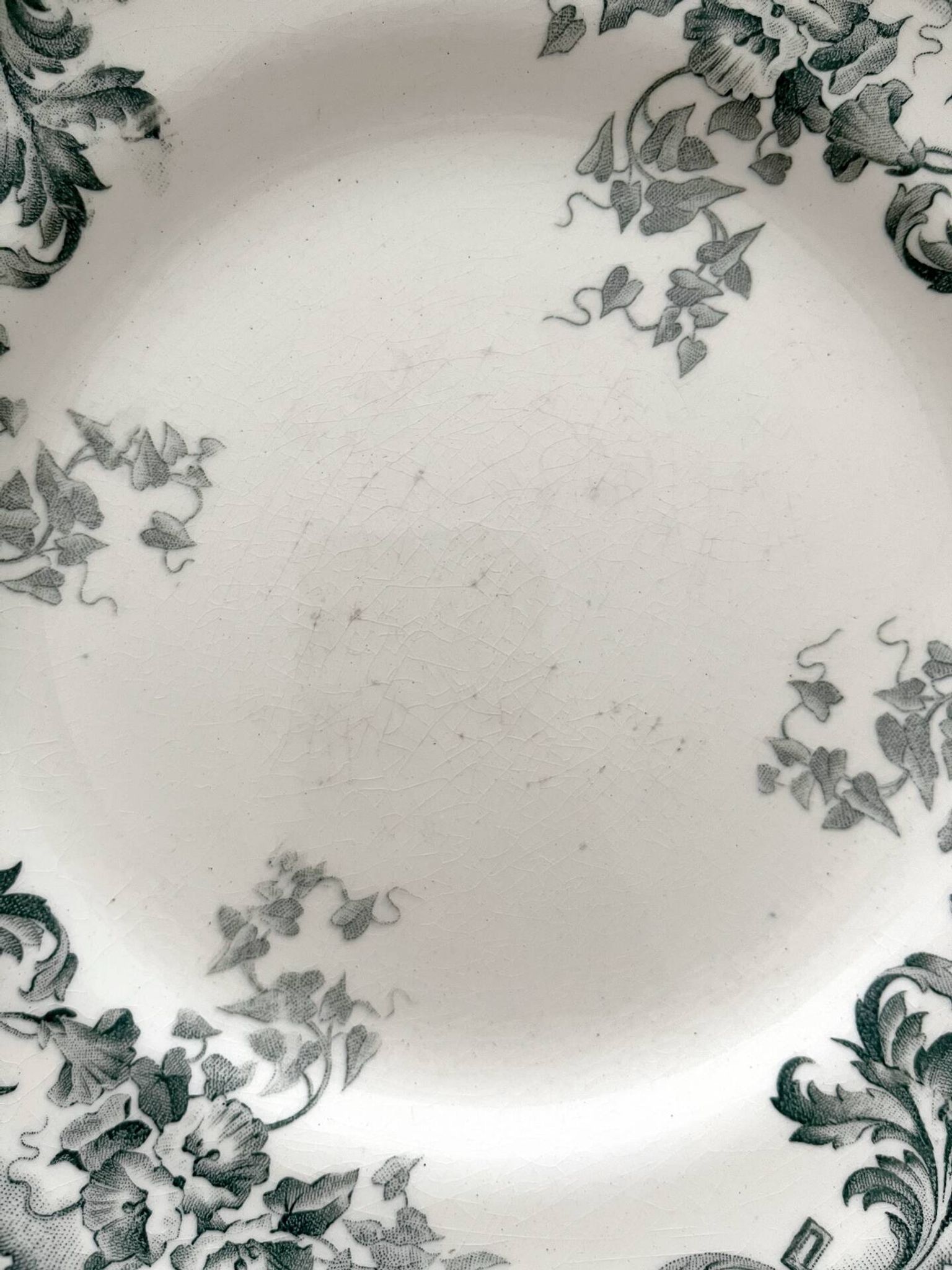 4 dessert plates ironstone "Liserons" Choisy le Roi