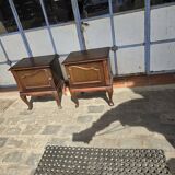 Paire de tables de chevet vintage des années 60 en chêne