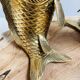 Pair of koi carp vases in brass, animal sculpture