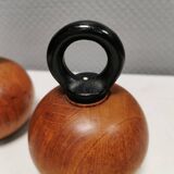 Pepper and salt grinders designed by nissen denmark in teak