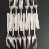 Set of 12 Christofle forks in silver metal