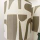 Pair of wooden lamps with custom modernist lampshades.