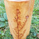 Trilobed vase herbarium motif, sandstone, signed Raymonde Leduc (Vallauris, 60s)