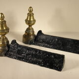 Pair of brass and cast iron chenets