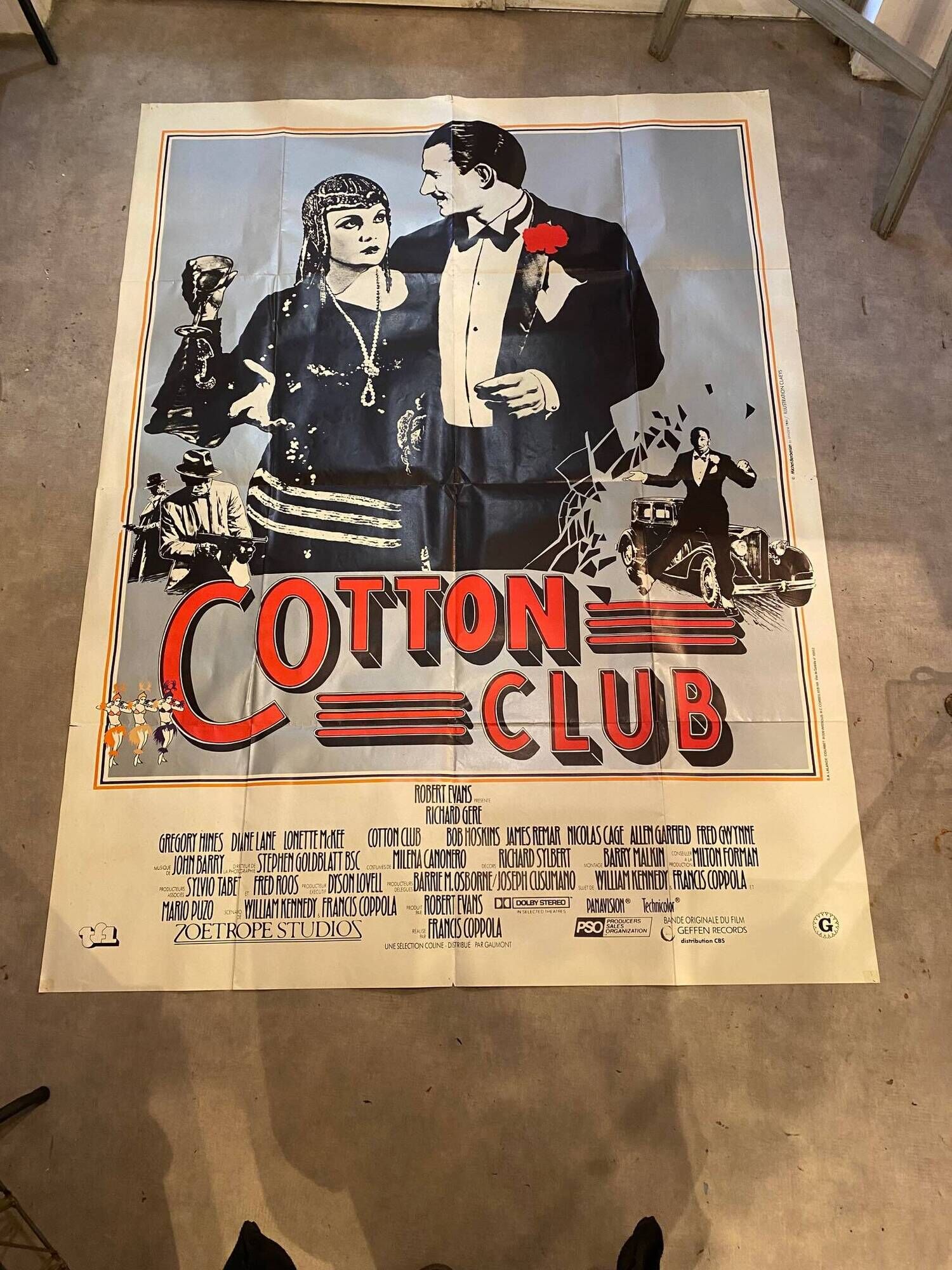 Authentic cotton club cinema poster francis coppola with richard gere