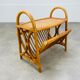 Porte revue rotin vintage table d'appoint années 60