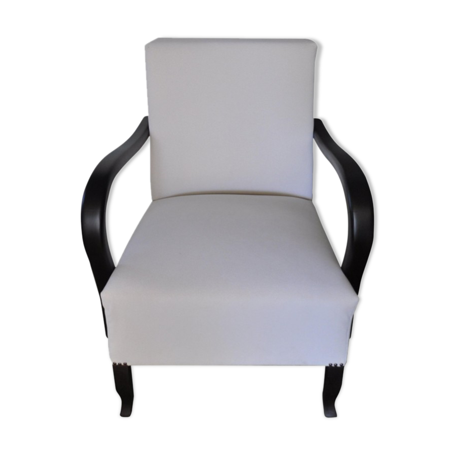 Art deco white armchair, circa 1920s