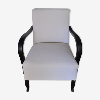 Art deco white armchair, circa 1920s