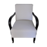 Art deco white armchair, circa 1920s