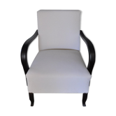 Art deco white armchair, circa 1920s