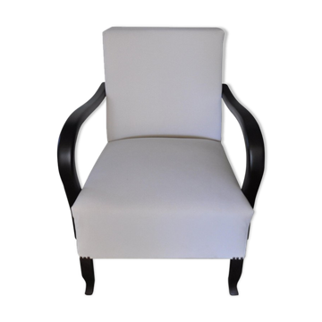 Art deco white armchair, circa 1920s