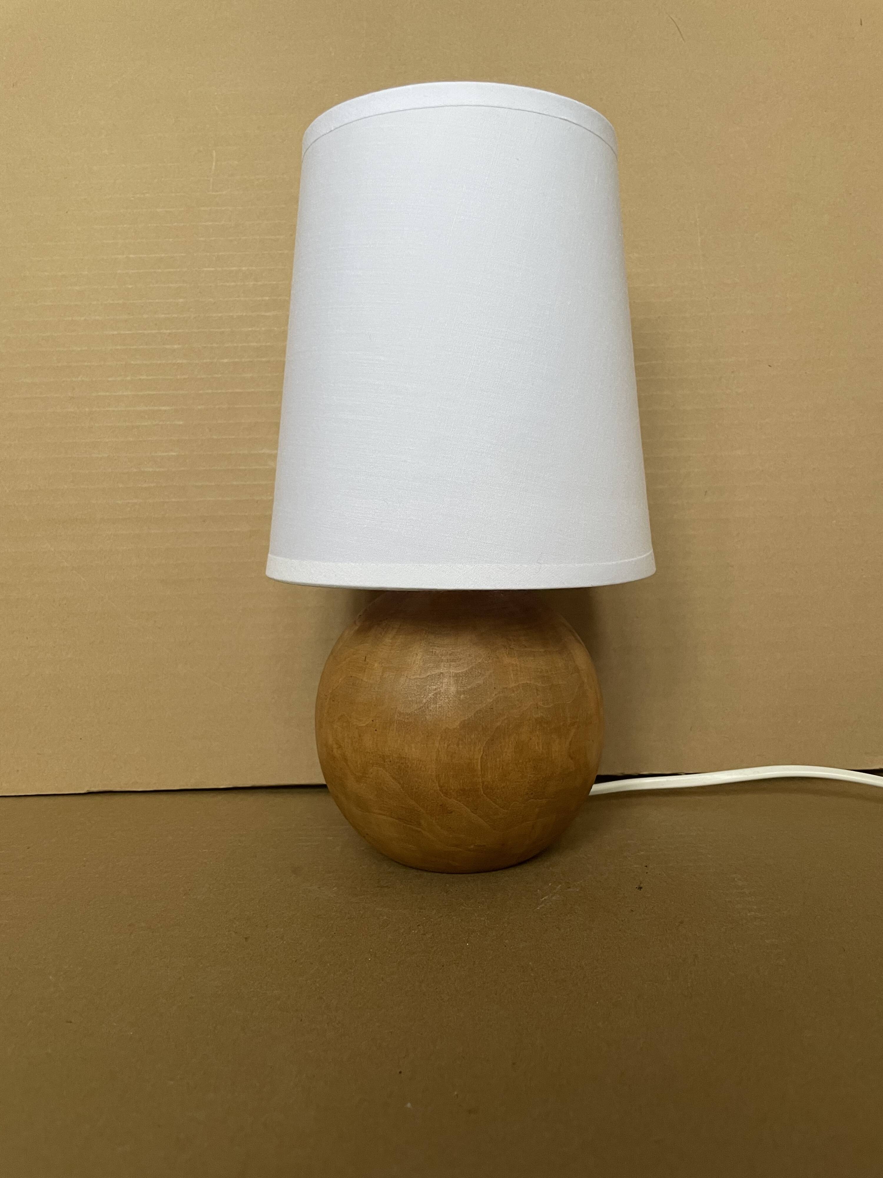 Old blond wood table lamp