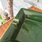 Green and gilded ceramic ashtray M99