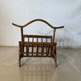 Vintage rattan magazine rack – natural curves and bohemian spirit