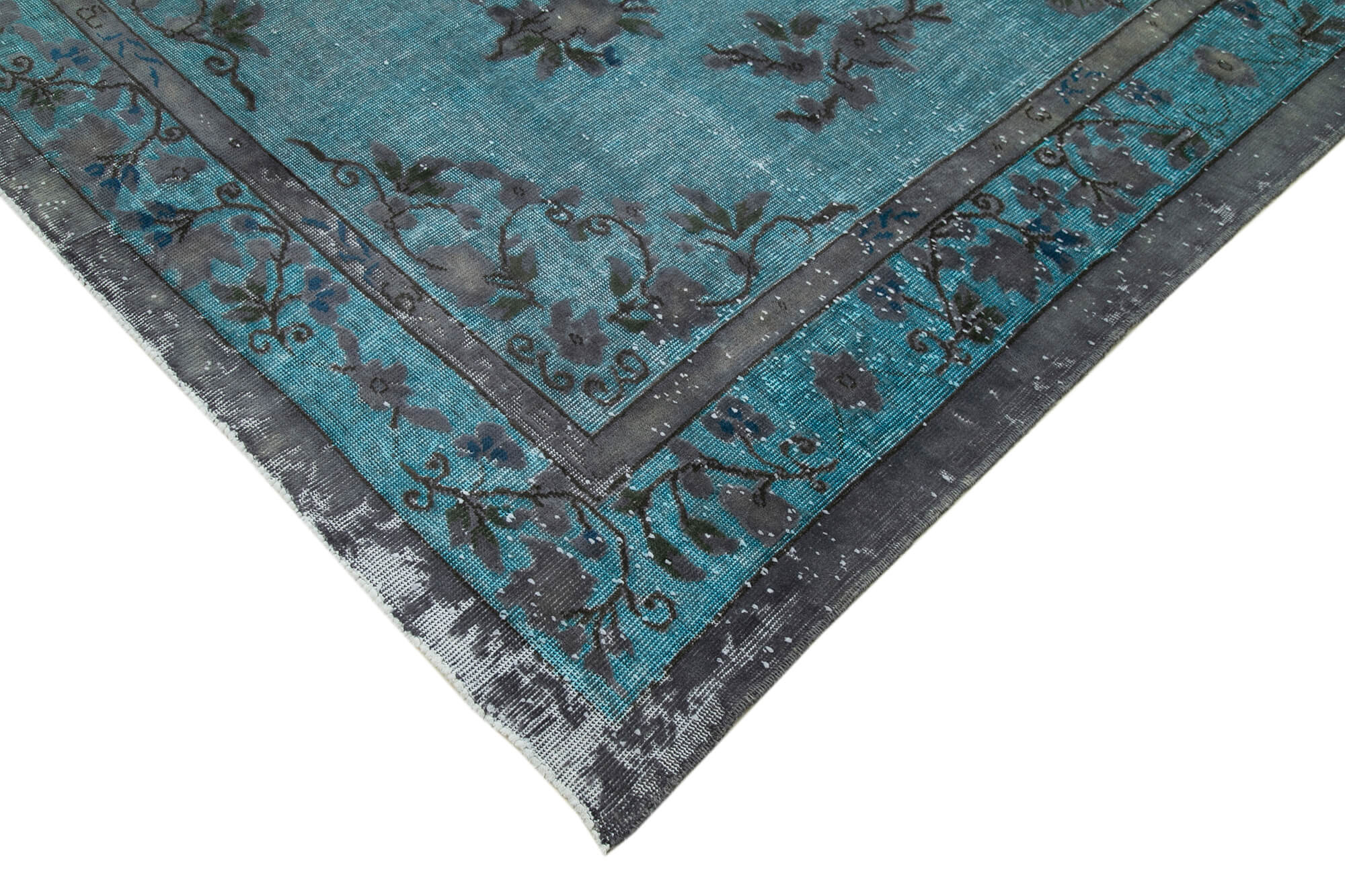 Hand-knotted contemporary oriental 1980s 200 cm x 291 cm blue carpet