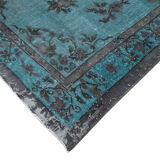 Hand-knotted contemporary oriental 1980s 200 cm x 291 cm blue carpet